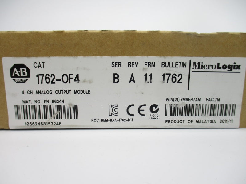ALLEN BRADLEY 1762-OF4 SER. B F/W 1.1 DATE: 2011 NSFS