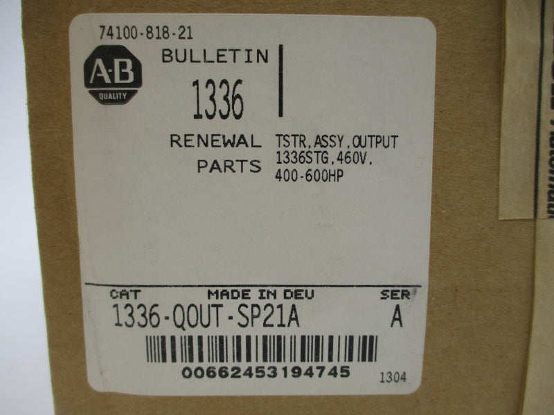 ALLEN BRADLEY 1336-QOUT-SP21A SER. A 460V NSFS