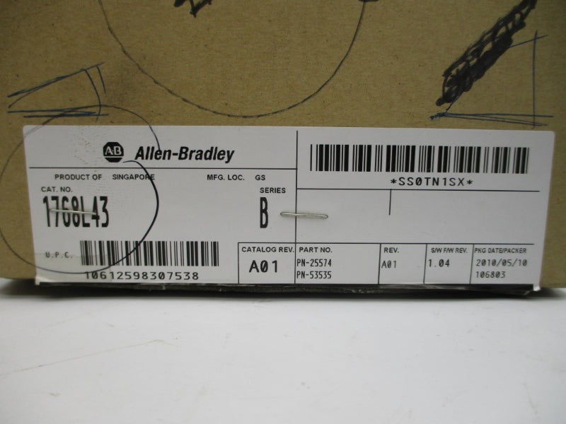 ALLEN BRADLEY 1768-L43 SER. B F/W 1.04 24VDC 1.3A NSMP