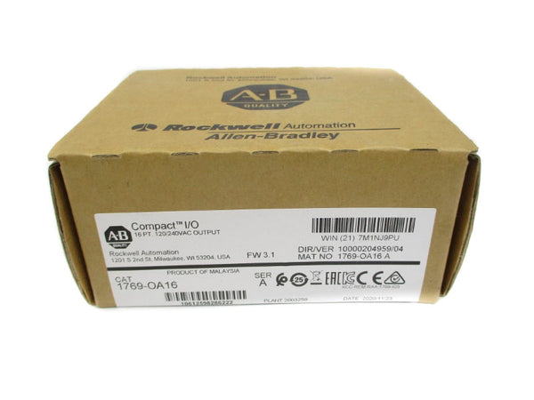 ALLEN BRADLEY 1769-OA16 SER. A F/W 3.1 120/240VAC DATE: 2020 NSFS