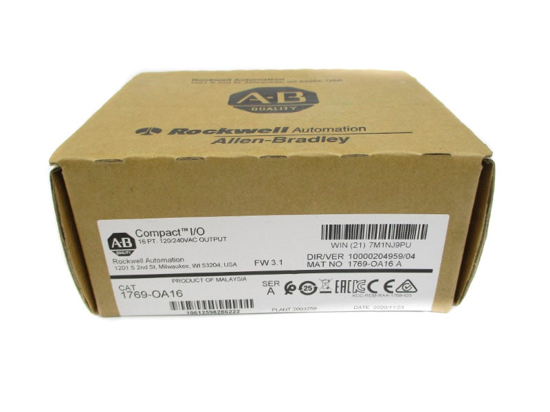 ALLEN BRADLEY 1769-OA16 SER. A F/W 3.1 120/240VAC DATE: 2020 NSFS