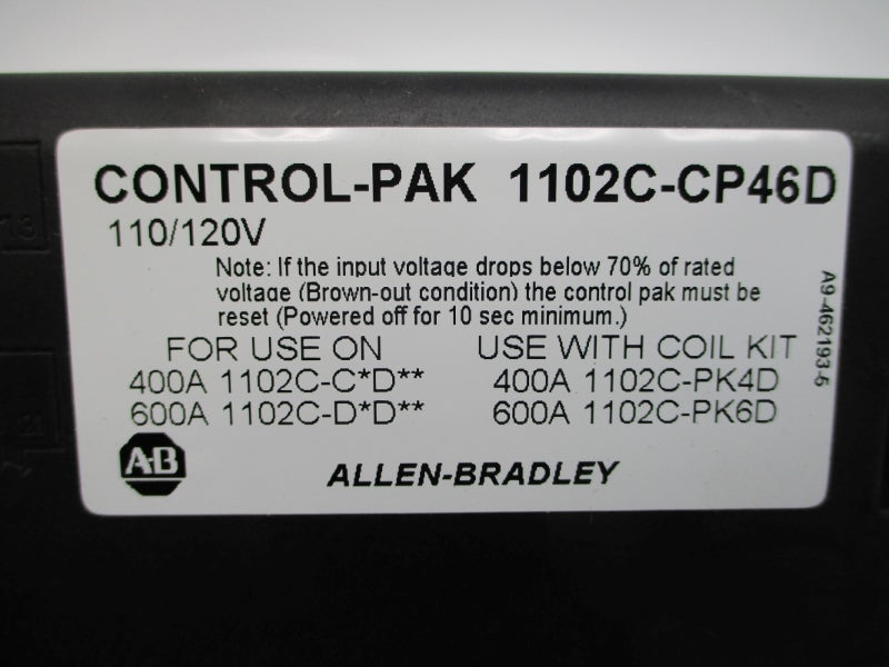ALLEN BRADLEY 1102C-CP46D 110/120VAC 400/600A NSNP