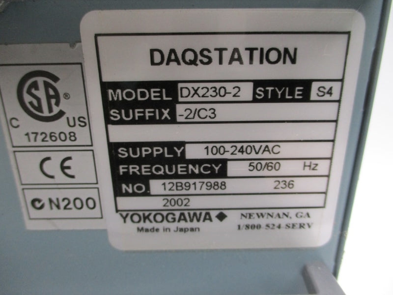 YOKOGAWA DX230-2-2/C3 100-240VAC NSNP