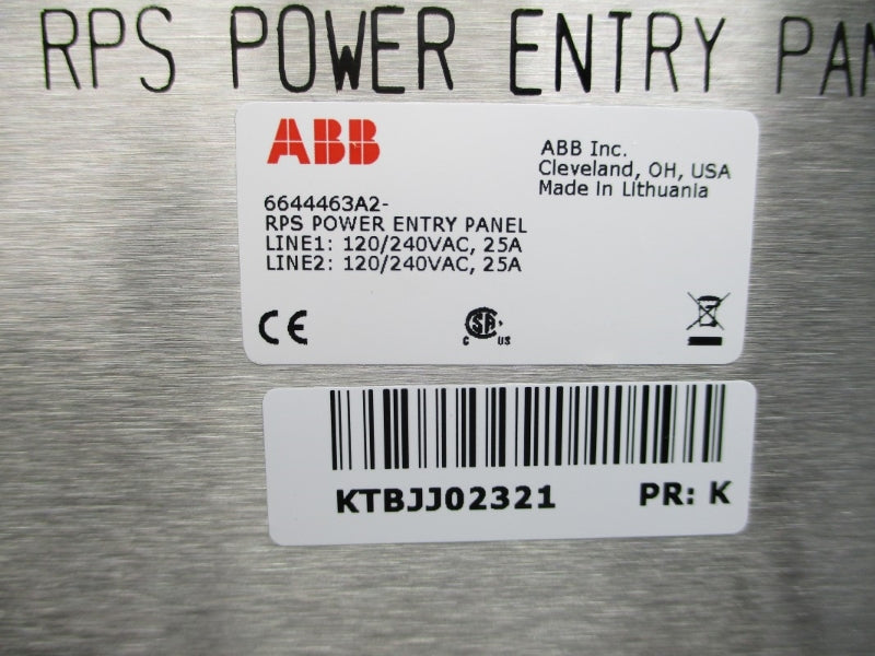 ABB PHARPSPEP11013 6644463A2 120/240VAC 25A NSMP