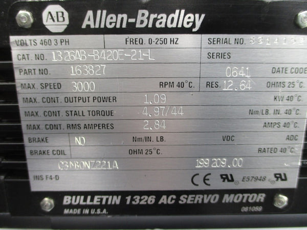 ALLEN BRADLEY 1326AB-B420E-21-L 2.84A NSNP