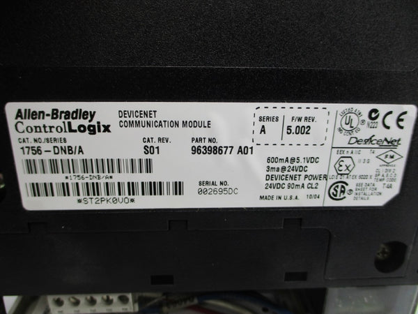 ALLEN BRADLEY 1756-DNB SER. A F/W 5.002 24VDC UNMP