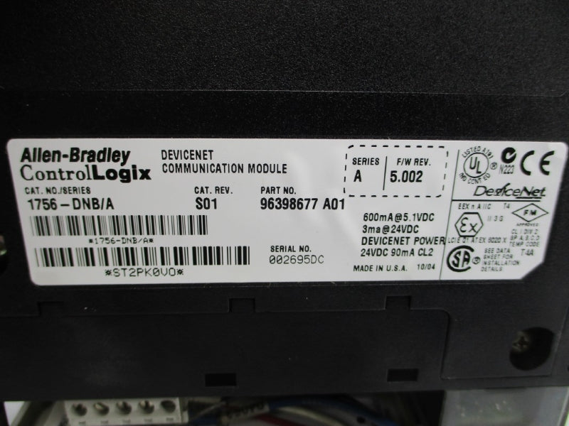 ALLEN BRADLEY 1756-DNB SER. A F/W 5.002 24VDC UNMP