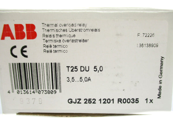 ABB T25DU5.0 GJZ2521201R0035 3.5-5A NSMP
