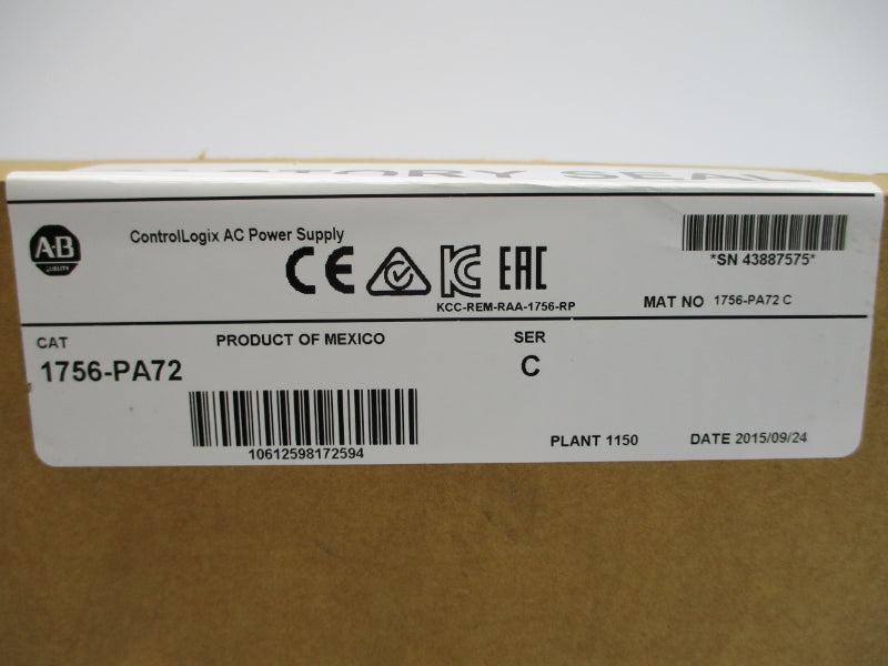 ALLEN BRADLEY 1756-PA72 SER. C DATE: 2015 NSFS