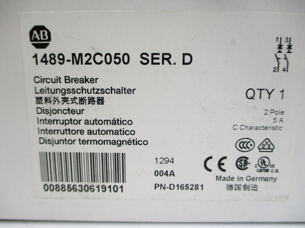 ALLEN BRADLEY 1489-M2C050 SER. D 277VAC 5A NSMP