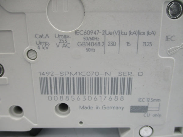 ALLEN BRADLEY 1492-SPM1C070-N SER. D 253VAC 7A NSMP