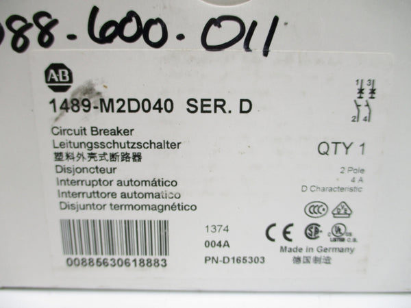 ALLEN BRADLEY 1489-M2D040 SER. D 277VAC 4A NSMP