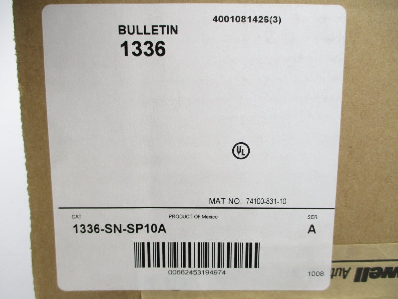 ALLEN BRADLEY 1336-SN-SP10A SER. A NSMP