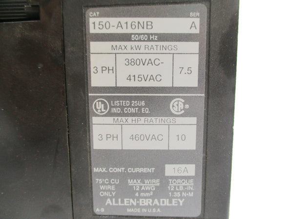ALLEN BRADLEY 150-A16NB SER. A (AS PICTURED) NSNP