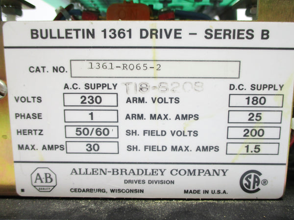ALLEN BRADLEY 1361-RO65-2 SER. B NSNP