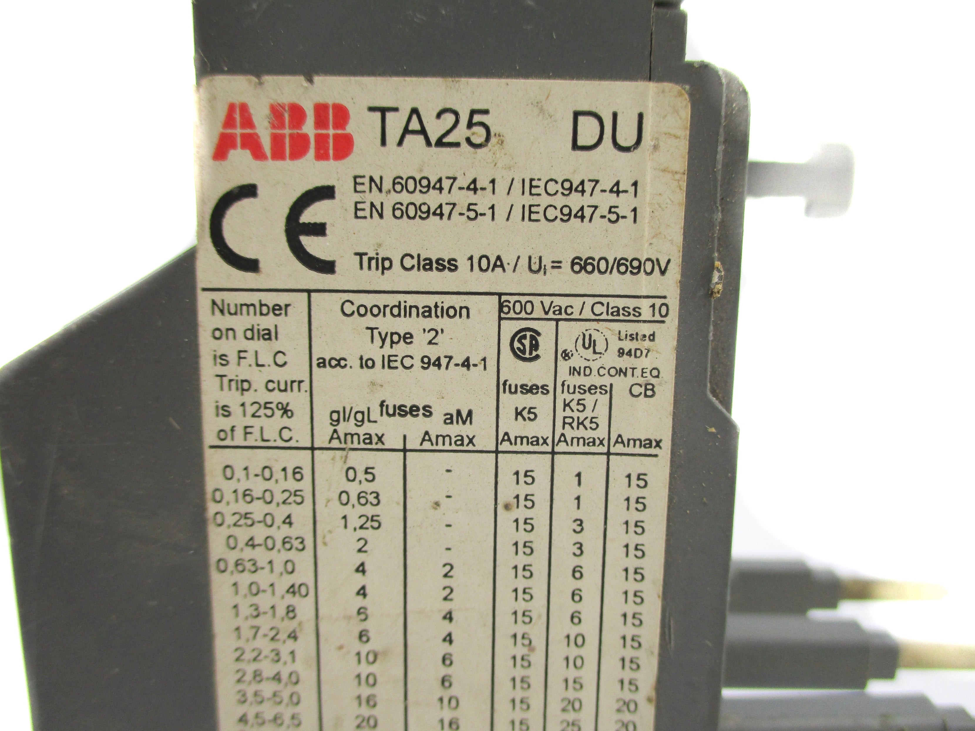ABB TA25DU-8.5 1SAZ211201R1040 6-8.5A UNMP