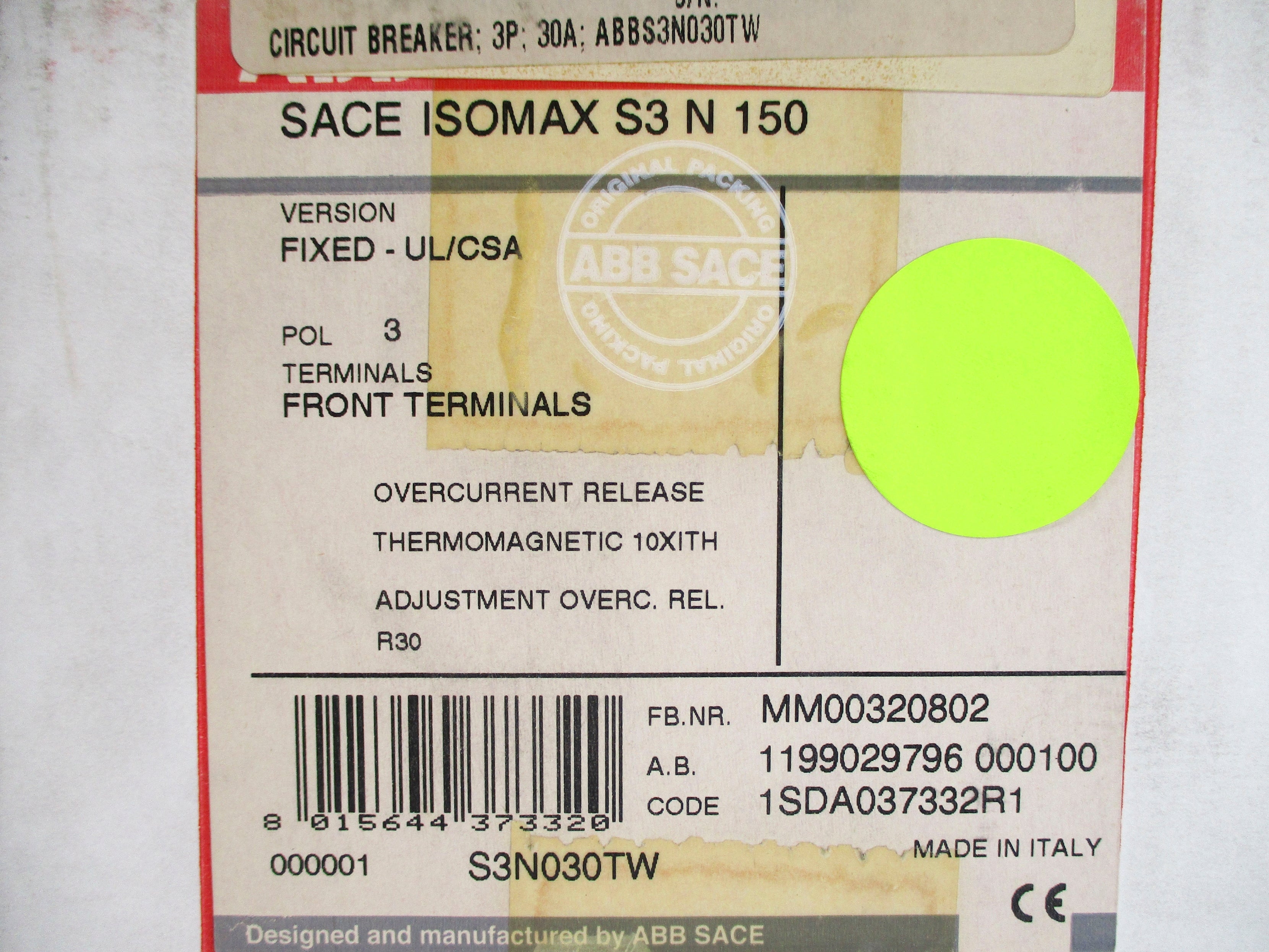 ABB S3N030TW 600V 30A NSMP