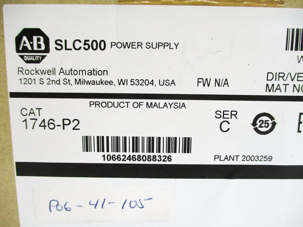 ALLEN BRADLEY 1746-P2 SER. C DATE: 2017 NSFS