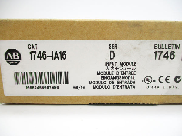ALLEN BRADLEY 1746-IA16 SER. D DATE: 2010 NSFS