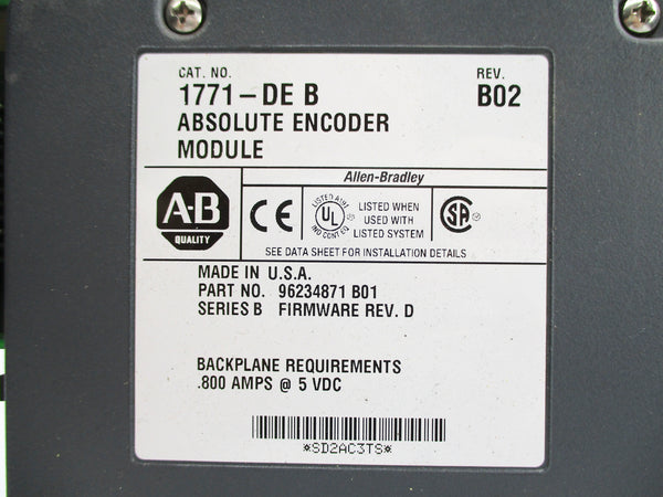 ALLEN BRADLEY 1771-DE SER. B F/W D NSNP