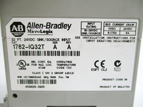 ALLEN BRADLEY 1762-IQ32T SER. A NSNP