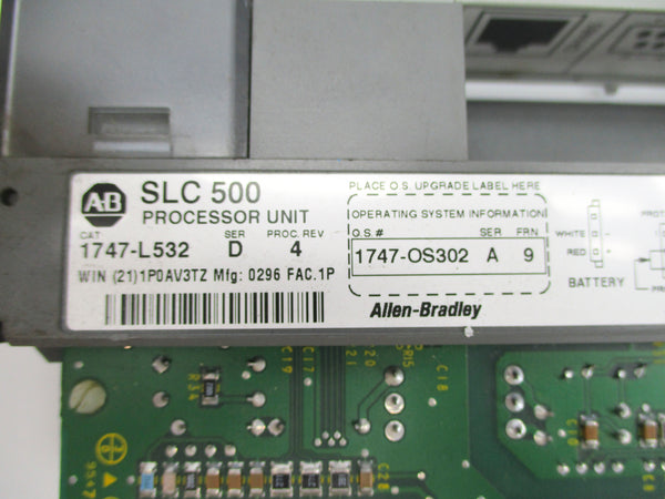 ALLEN BRADLEY 1747-L532 SER. D F/W 9 24VDC (NO KEY) NSNP