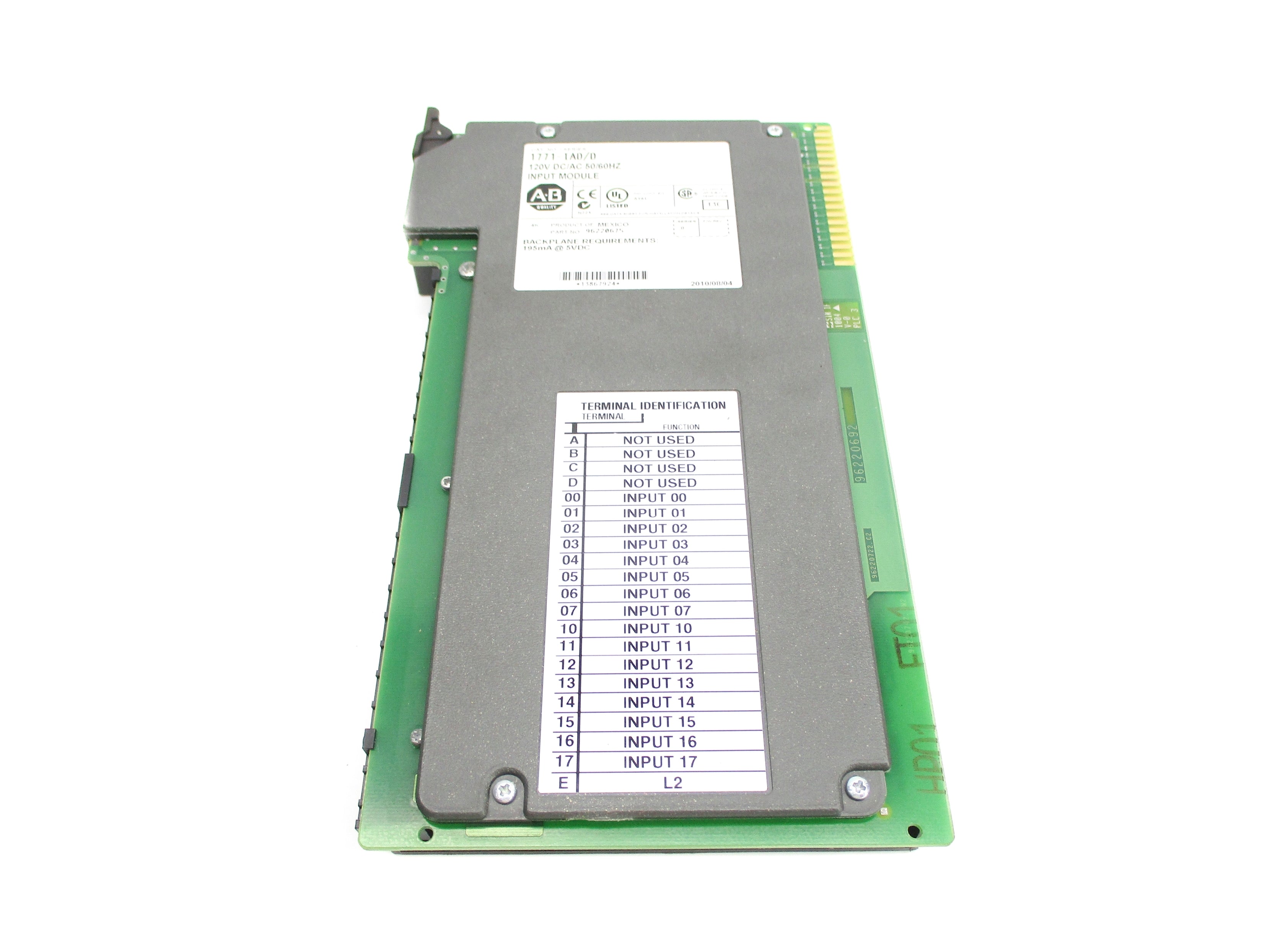 ALLEN BRADLEY 1771-IAD SER. D 120VC/DC UNMP