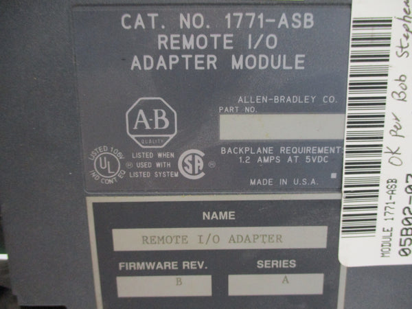 ALLEN BRADLEY 1771-ASB SER. A F/W B (AS PICTURED) UNMP