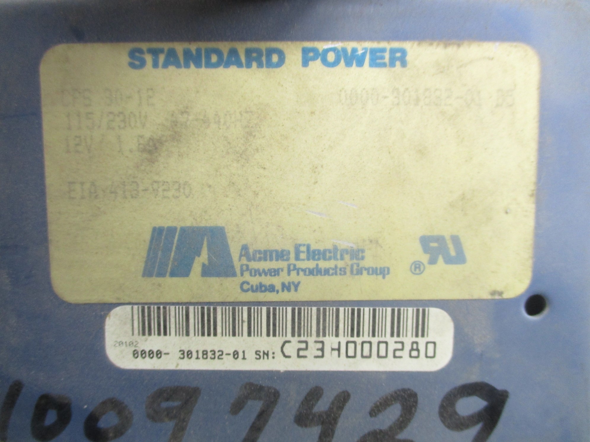 ACME ELECTRIC CPS30-12 UNMP