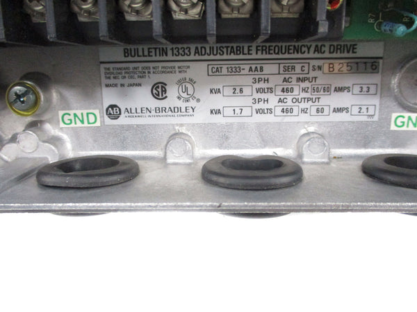 ALLEN BRADLEY 1333-AAB SER. C 460VAC 3.3A UNMP