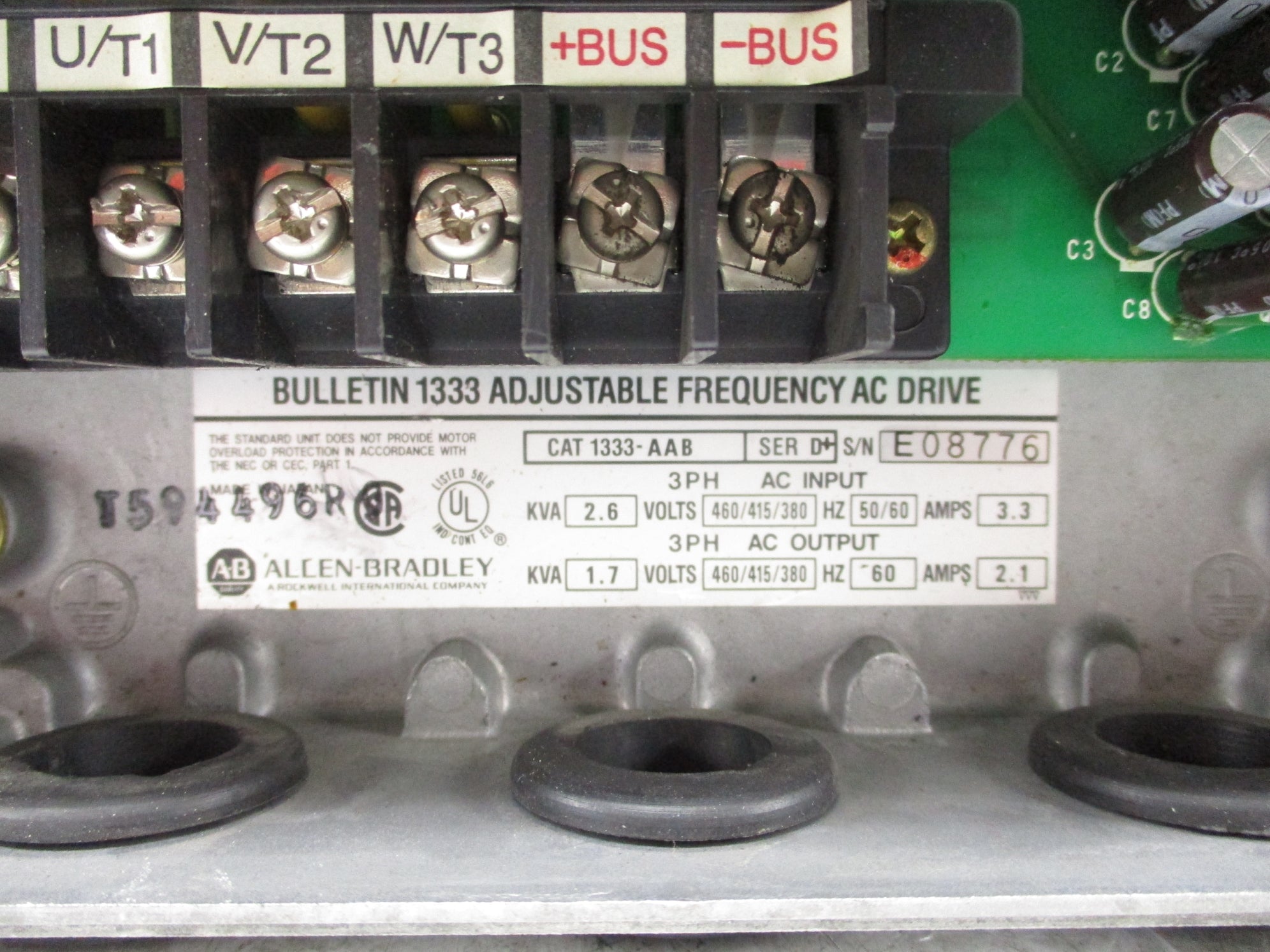 ALLEN BRADLEY 1333-AAB SER. D 460VAC 3.3A UNMP