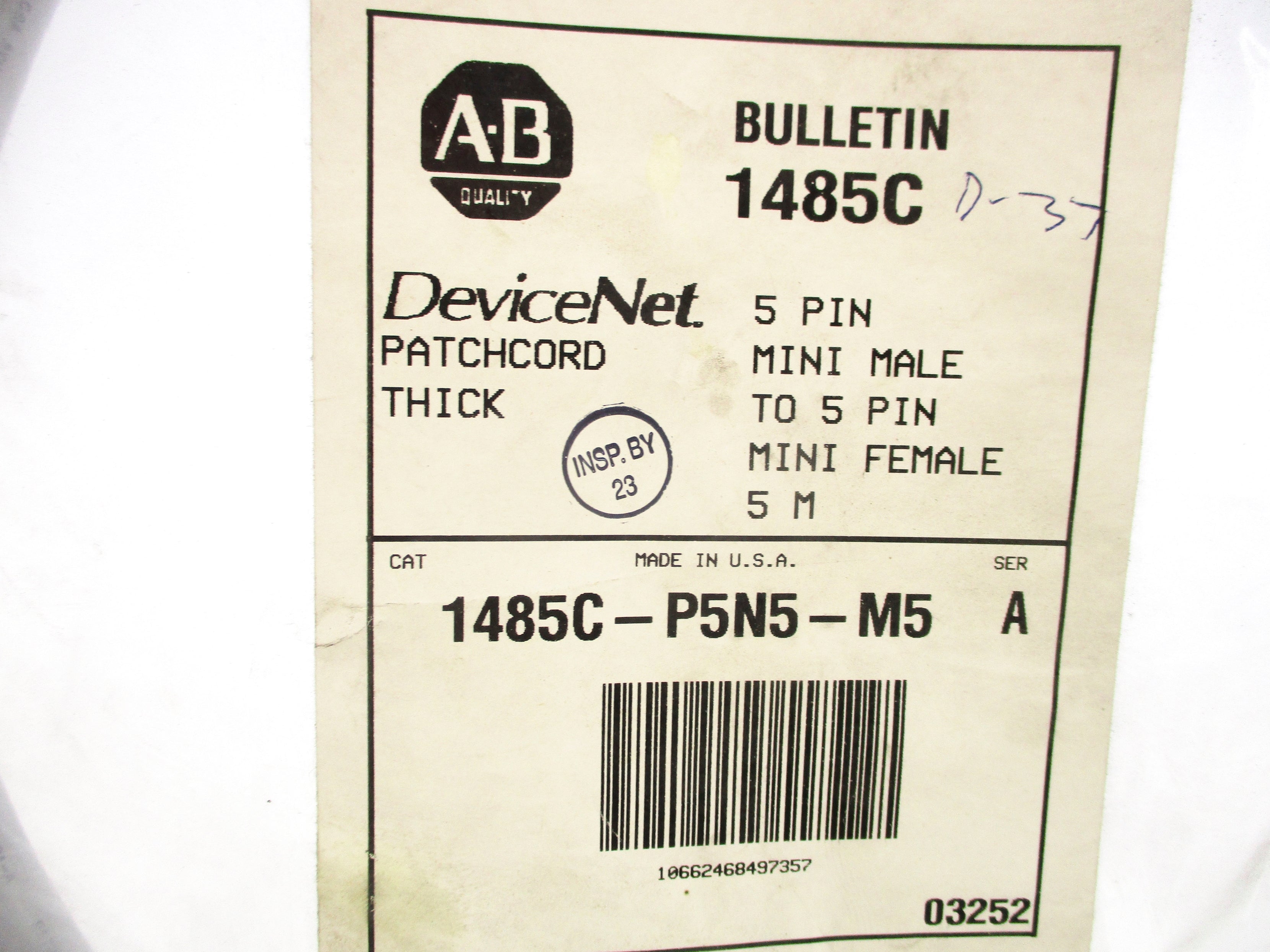 ALLEN BRADLEY 1485C-P5N5-M5 SER. A NSMP