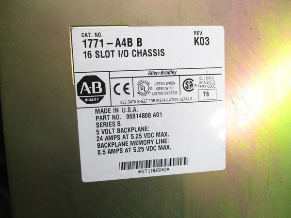 ALLEN BRADLEY 1771-A4B SER. B 5.25VDC 24A UNMP