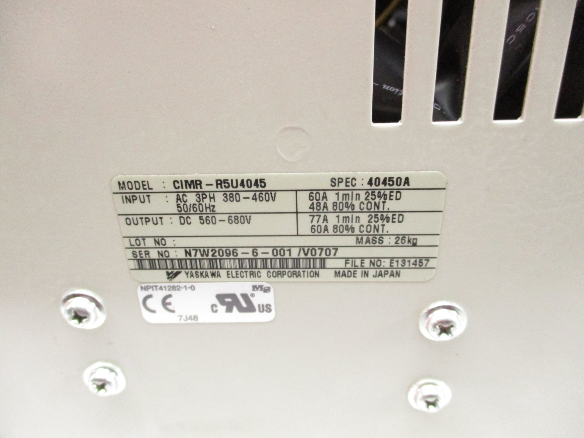 YASKAWA CIMR-R5U4045 UNMP