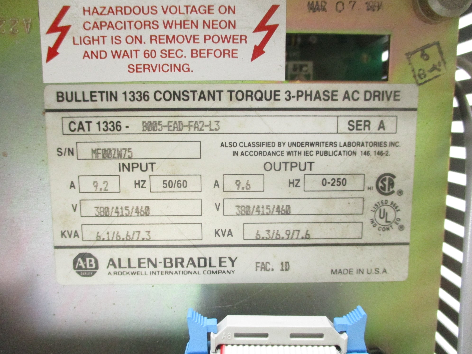 ALLEN BRADLEY 1336-B005-EAD-FA2-L3 SER. A NSNP