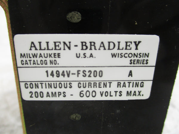 ALLEN BRADLEY 1494V-FS200 SER. A NSNP