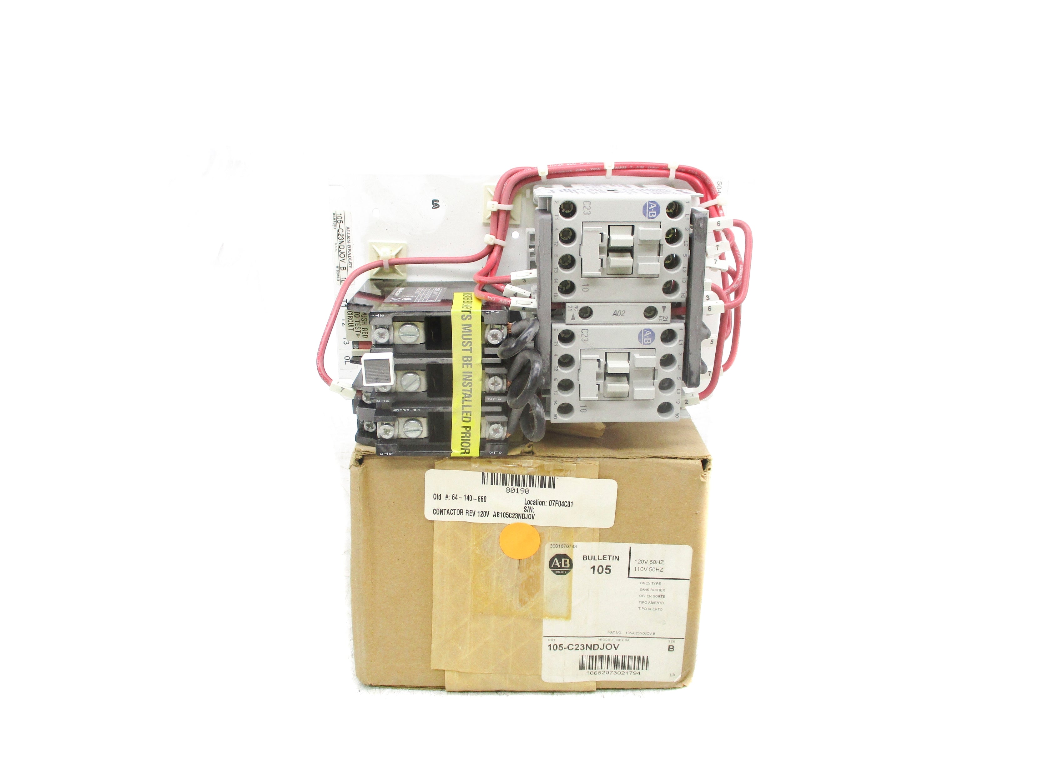 ALLEN BRADLEY 105-C23NDJOV SER. B 120V (BR/WH) NSMP