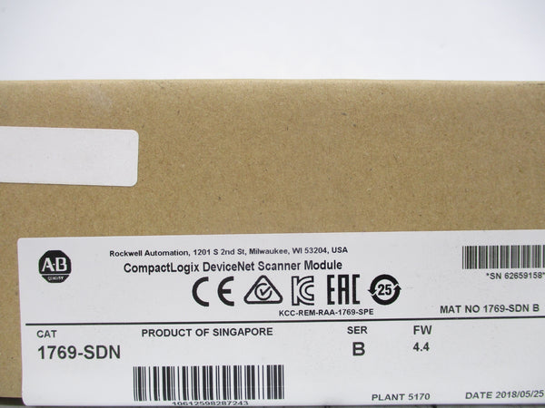 ALLEN BRADLEY 1769-SDN SER. B F/W 4.4 DATE: 2018 NSFS