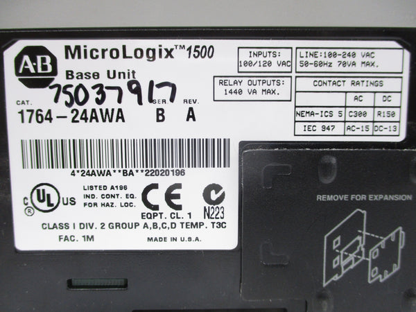 ALLEN BRADLEY 1764-24AWA SER. B UNMP
