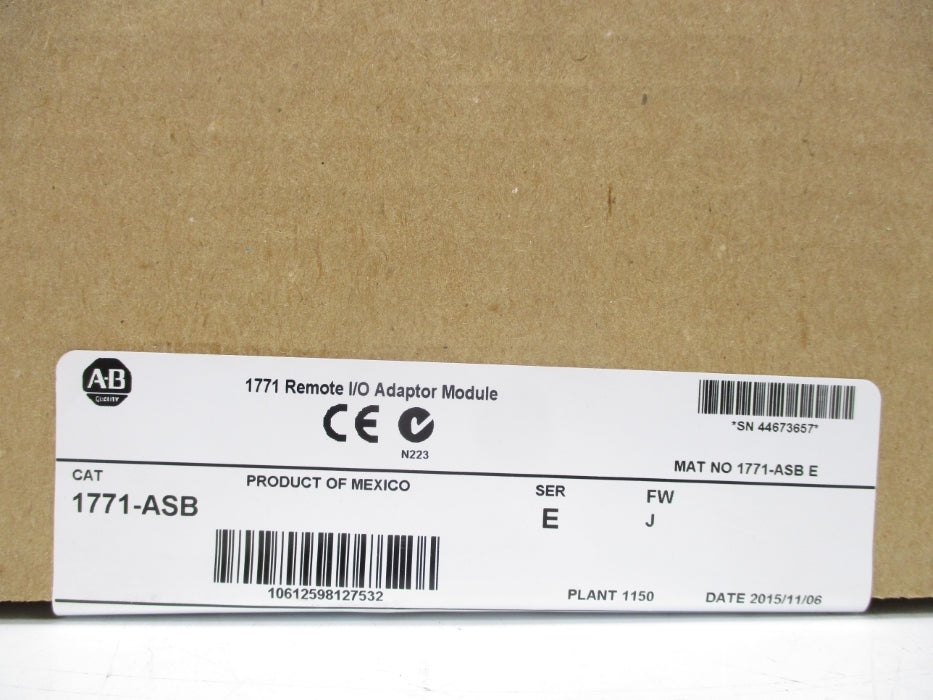 ALLEN BRADLEY 1771-ASB SER. E F/W J DATE: 2015 NSFS