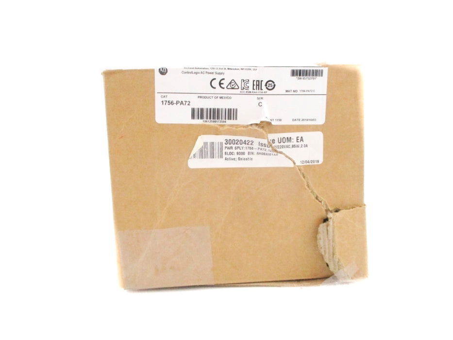 ALLEN BRADLEY 1756-PA72 SER. C 120/240VAC 10.0A NSMP