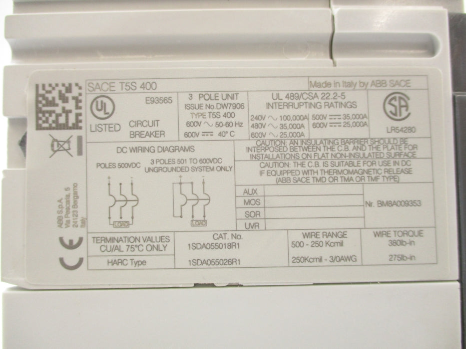 ABB SACET5S400 400A 600V NSNP