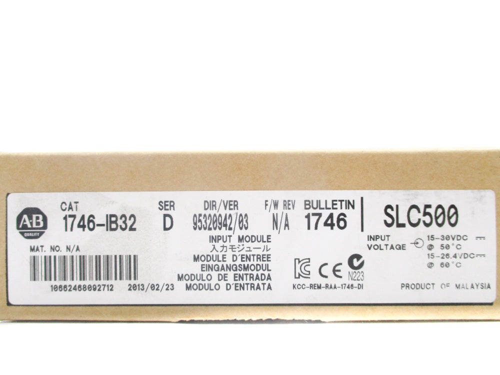 ALLEN BRADLEY 1746-IB32 SER. D DATE: 2013 NSFS