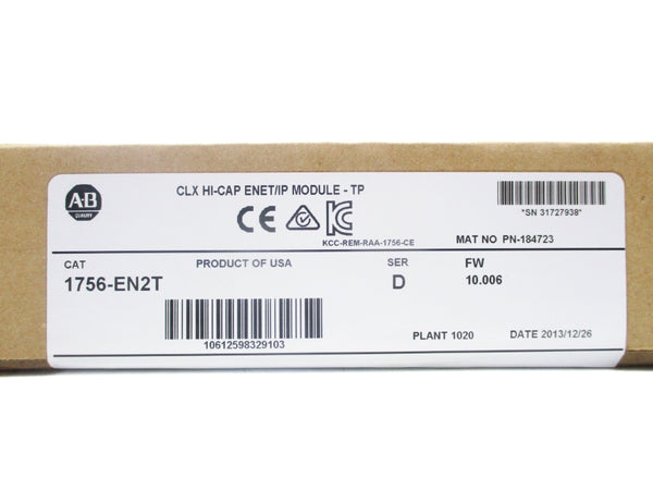 ALLEN BRADLEY 1756-EN2T SER. D F/W 10.006 DATE: 2013 NSFS