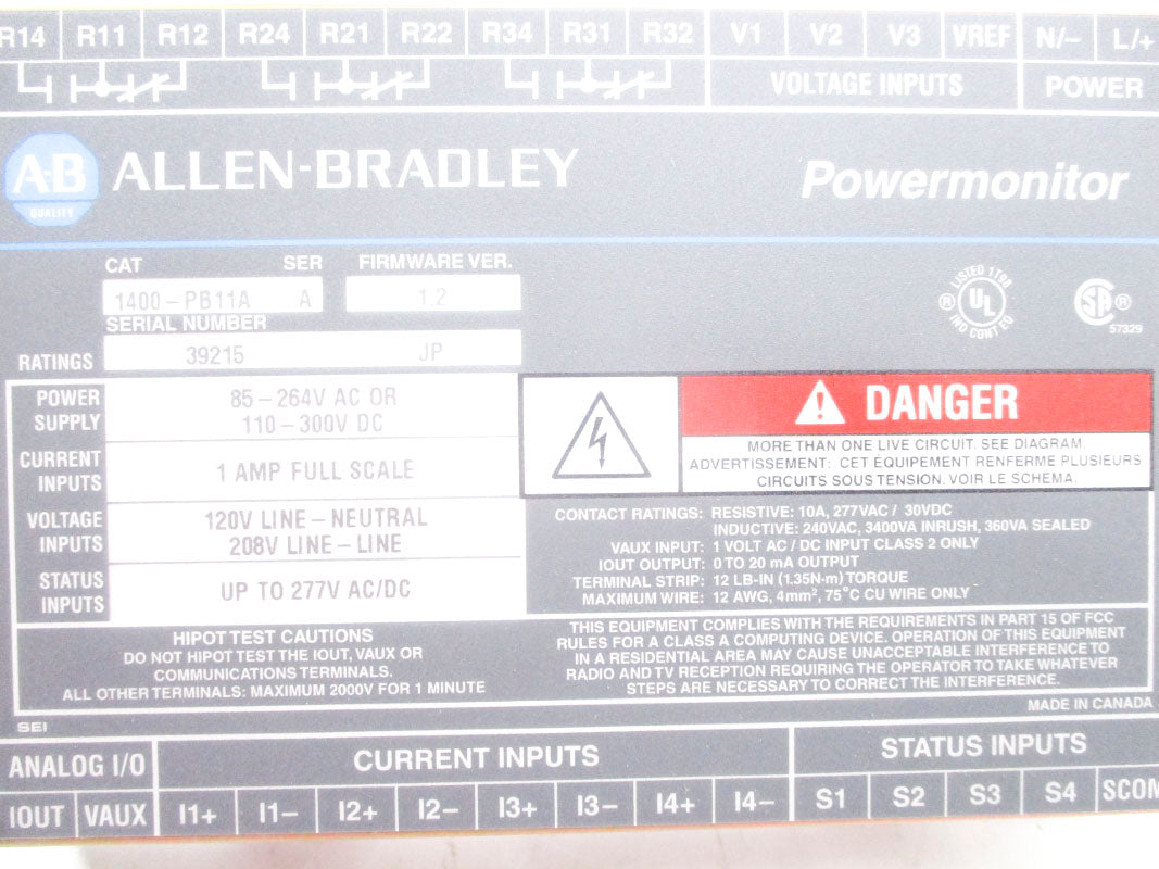 ALLEN BRADLEY 1400-PB11A SER. A (BR/YL) NSMP