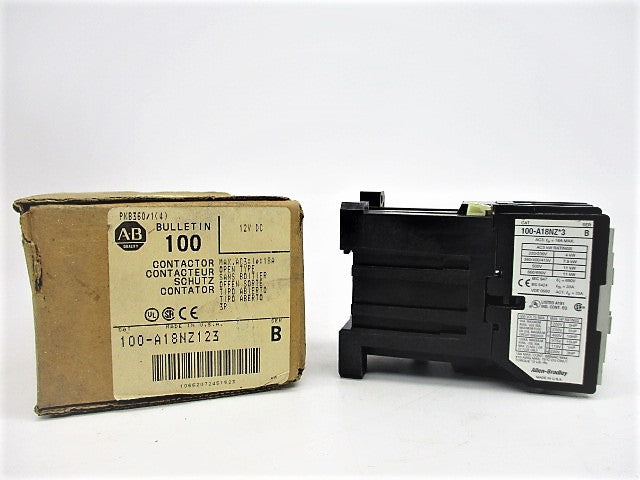 ALLEN BRADLEY 100-A18NZ123 SER. B 12V (BR/WH) NSMP