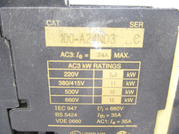 ALLEN BRADLEY 100-A24ND3 SER. C 120V (AS PICTURED) NSNP