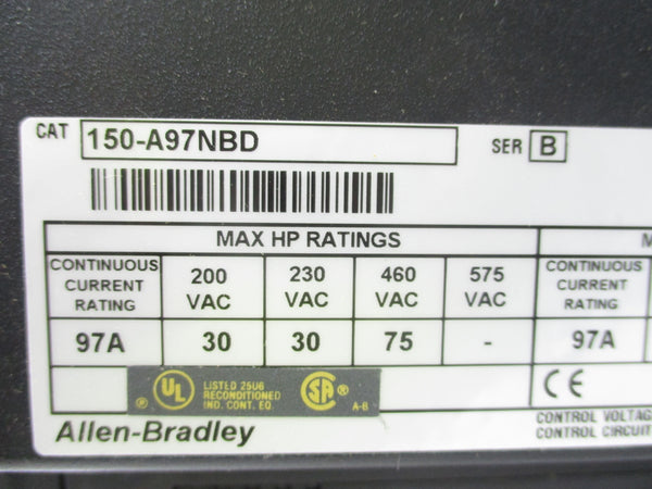 ALLEN BRADLEY 150-A97NBD SER. B NSNP