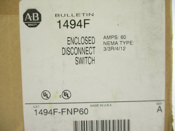 ALLEN BRADLEY 1494F-FNP60 SER. A (BR/WH) NSFS