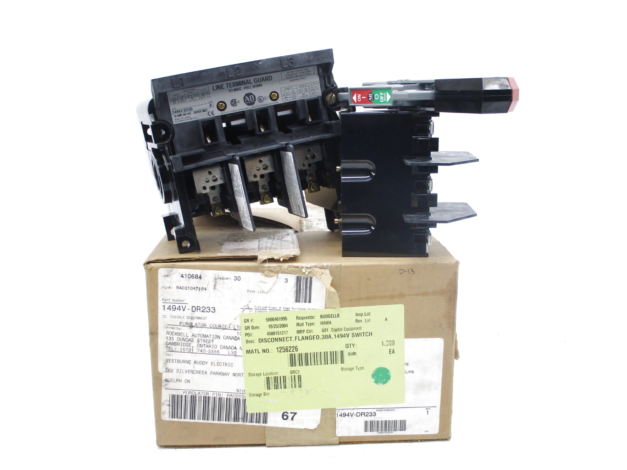 ALLEN BRADLEY 1494V-DR233 SER. 1 (BR/WH) NSMP